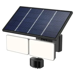 Applique solaire LED extérieur noire 2×1060 lm IP65 détecteur PIR, GoodHome Davern