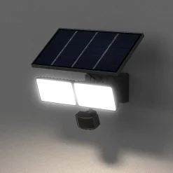 Applique solaire LED extérieur noire 2×1060 lm IP65 détecteur PIR, GoodHome Davern