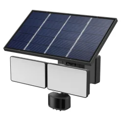 Applique solaire LED extérieur noire 2×1060 lm IP65 détecteur PIR, GoodHome Davern