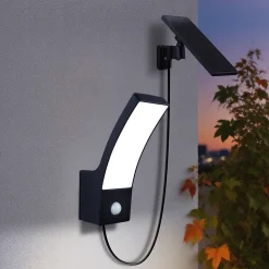 Applique solaire LED extérieur gris 700 lm blanc froid IP44 détecteur de mouvement, GoodHome Gambell