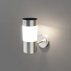 Applique solaire LED extérieure argenté 240 lm IP44 détecteur de mouvement, GoodHome Hollis