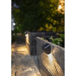 Applique solaire murale- Longueur 9cm- Hauteur 7,3cm- 1 LED SMD blanc chaud- 6 Lumens- Eclairage extérieur Jardin