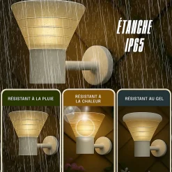 Applique Solaire Ronde Blanche - Pour Jardin, Terrasse, Entrée - Groupe DDC