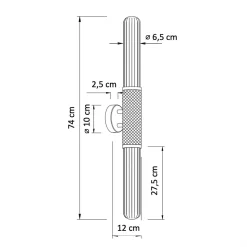 Applique tendance argent double éclairage métal et verre - Hita