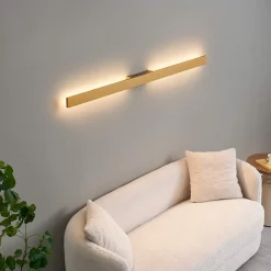 Applique ultra design minimaliste dorée LED extérieur - Sambai