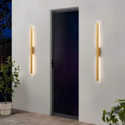 Applique ultra design minimaliste dorée LED extérieur - Sambai
