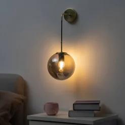 Applique vintage dorée verre fumé - Claudia