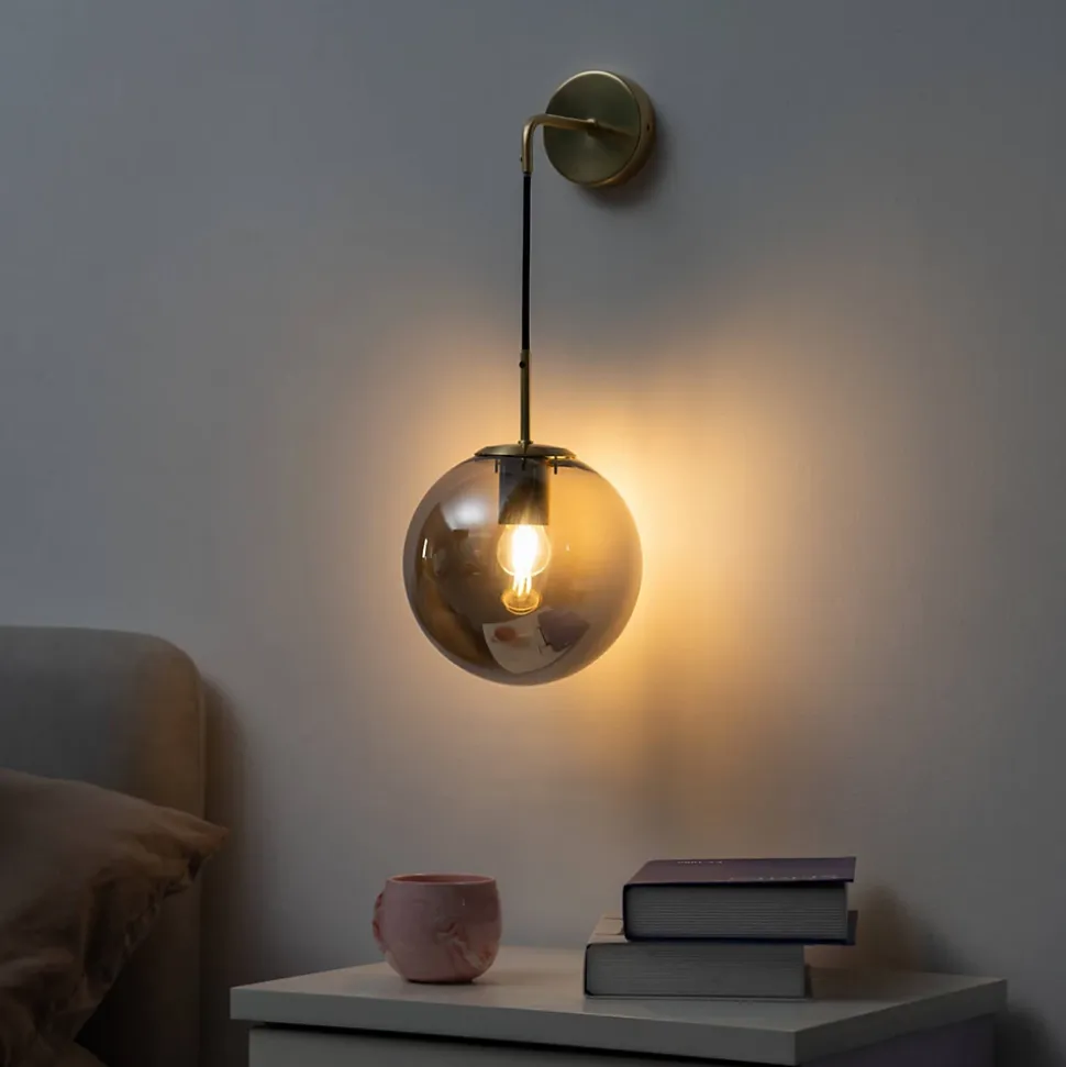 Applique vintage dorée verre fumé - Claudia