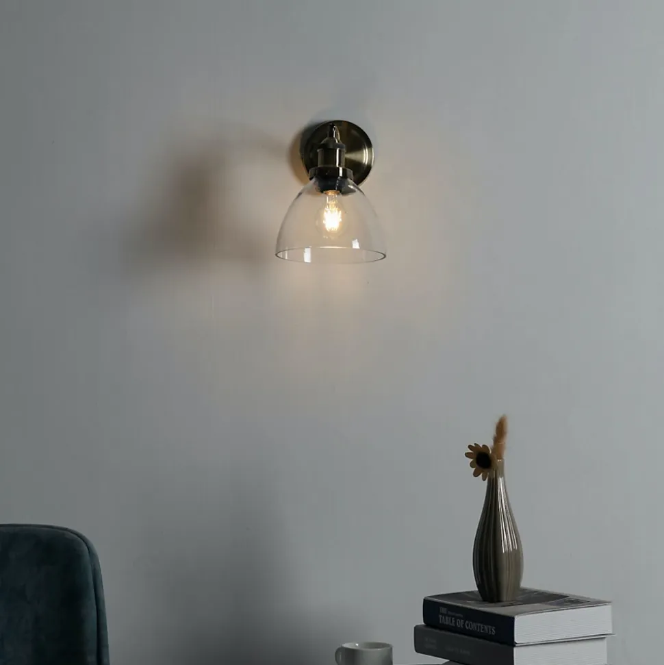 Applique vintage en verre et laiton - Flavia