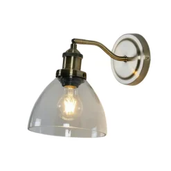 Applique vintage en verre et laiton - Flavia