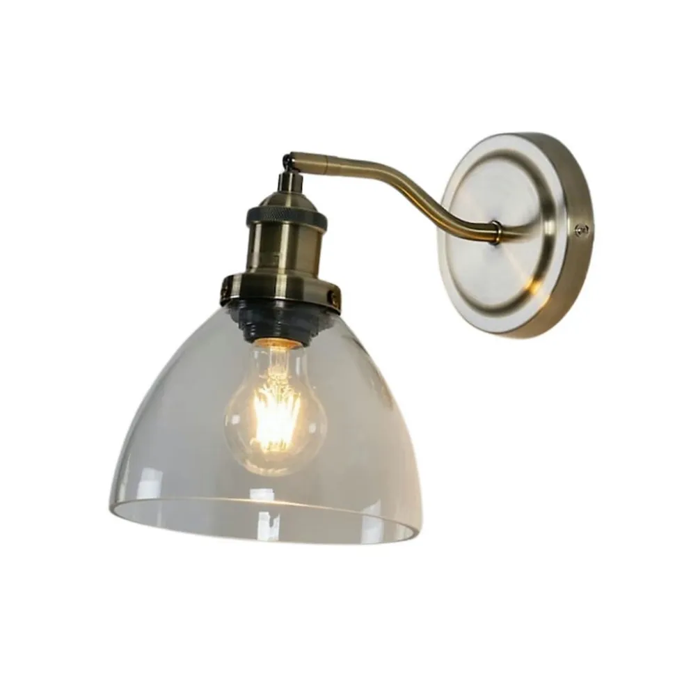 Applique vintage en verre et laiton - Flavia