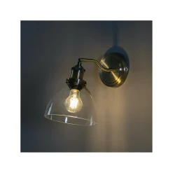 Applique vintage en verre et laiton - Flavia