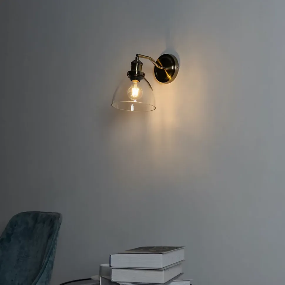 Applique vintage en verre et laiton - Flavia