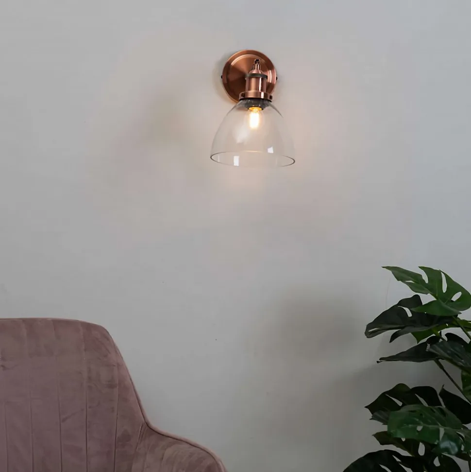 Applique vintage en verre et cuivre - Flavia