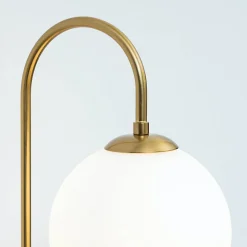 Applique vintage métal doré et verre blanc - Oriol