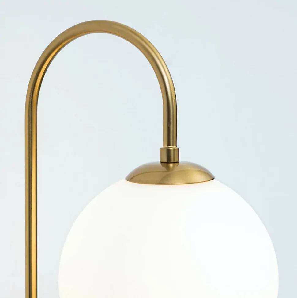 Applique vintage métal doré et verre blanc - Oriol