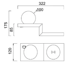 Applique Zanzibar avec zone de recharge téléphonique - Mantra