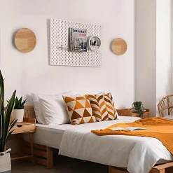 Appliques Muraux LED 26W 30cm en Bois Rond Lumière Indirecte Chaude pour Chambre et Cuisine