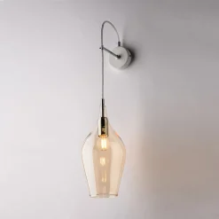 Ares Applique en fer et verre pyrex ambré 1 lumière .14 P.21 BL273-AP1-AM