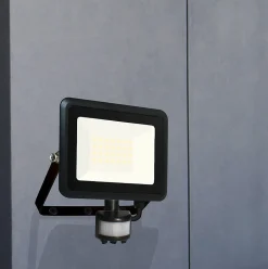 Arlux Lighting Projecteur mural KREON 2 - IP44, 20W, 4000K, 2000lm, Noir - Détecteur IR