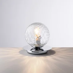 Armonia Lampe de table en fer chromé poli 1 lumière H.17 d.16 BL285-LT-CR