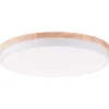 BAARLO Plafonnier blanc mat/bois LED intégrée 36W métal/bois/plastique ampoule incluse