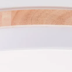 BAARLO Plafonnier blanc mat/bois LED intégrée 36W métal/bois/plastique ampoule incluse