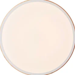 BAARLO Plafonnier blanc mat/bois LED intégrée 24W métal/bois/plastique ampoule incluse