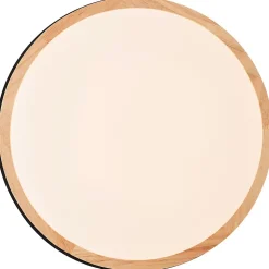 BAARLO Plafonnier noir mat/bois LED intégrée 24W métal/bois/plastique ampoule incluse