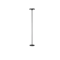 Balance - Lampadaire LED 25W en métal, 3000K, H. 180 cm, 2376 lm, interrupteur marche/arrêt et variateur au pied, noir - Perenz