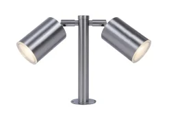 Balise à piquer double Candiac LED intégrée 760lm IP44 GoodHome chrome