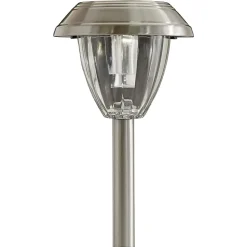 Balise extérieure solaire Kitmat Led intégrée 15 lm 0,02 W IP44 GoodHome chrome vendue par 4 pièces