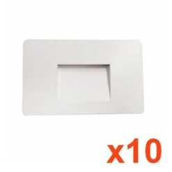 Balise LED saillie 3W 220V 120 degrés Blanche IP44 pour Escalier (Pack de 10) - Blanc Chaud 2300K - 3500K - SILAMP