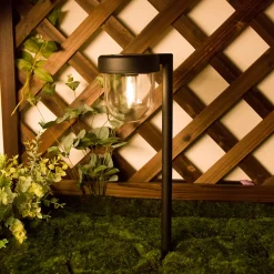 Balise solaire à piquer LED intégrée Brith noir IP44 0.08W blanc chaud