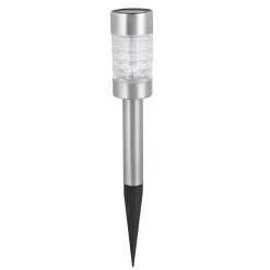 Balise solaire en inox verre à planter ou à poser- Hauteur 42cm- 1 LED blanche- 3 Lumens- Eclairage extérieur Jardin
