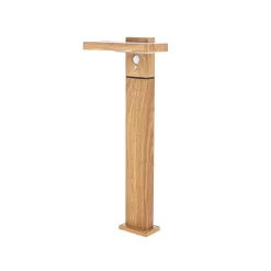 Balise solaire Xanlite 50cm IP44 600 Lumens avec détecteur de mouvements et finitions bois