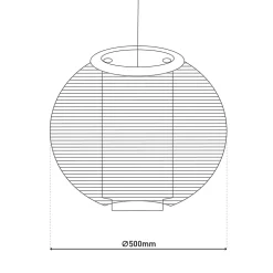 Ballon japonais 'Kid Ballon' Globe de papier Abat-jour de suspension de 50 cm de diamètre