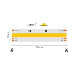 Bande LED COB IP20 5m 8+8W/MT 24V CCT 2700K-6500K