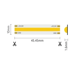Bande LED COB IP65 monochrome 5m 15W/MT 24V 6000K