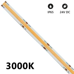 Bande LED COB IP65 monochrome 5m 15W/MT 24V 3000K