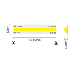 Bande LED COB monochrome 15W/MT 24V Bobine 5m Jaune