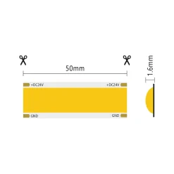 Bande LED COB SURFACE IP20 monochrome 5m 25W/MT 24V 4000K