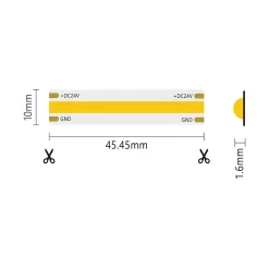 Bande LED 5m COB IP20 Unicolore 15W/MT 24V 6000K