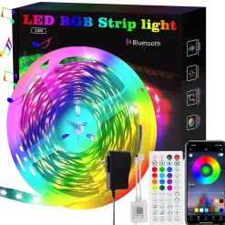 Bande LED NETTLIFE RGB réglable avec application de télécommande Bande LED