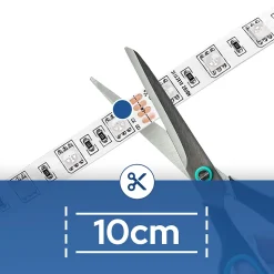 Bande LED RGB 24 V 10 W/m 800 lm/m IP20 avec contrôleur alimentation et télécommande rouleau 10 m VICTORY-10 HOROZ