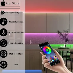 Bande LED RGB 20M avec télécommande et application Lotus Lantern