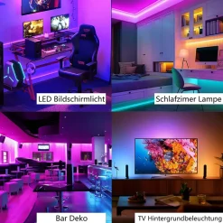 Bande LED RGB 15M avec télécommande et application - ZMH