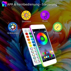 Bande LED RGB 15M avec télécommande et application - ZMH
