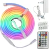 Bande LED RGB néon 12 V 10 W/m 200 lm/m IP65 avec contrôleur alimentation et télécommande rouleau 5 m DIGITAL-5 HOROZ
