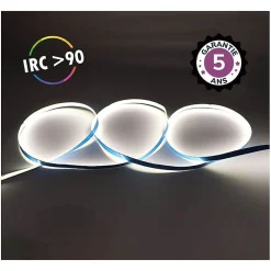 Bandeau LED COB 4000K - 5m - 320 LED/m - 9W/m - IP20 - 24V - Garantie 5 ans